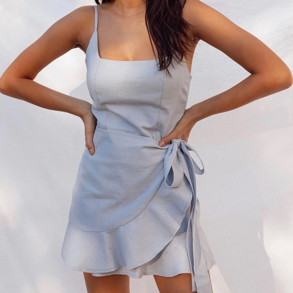 COTTAGE HILL MINI DRESS BABY BLUE